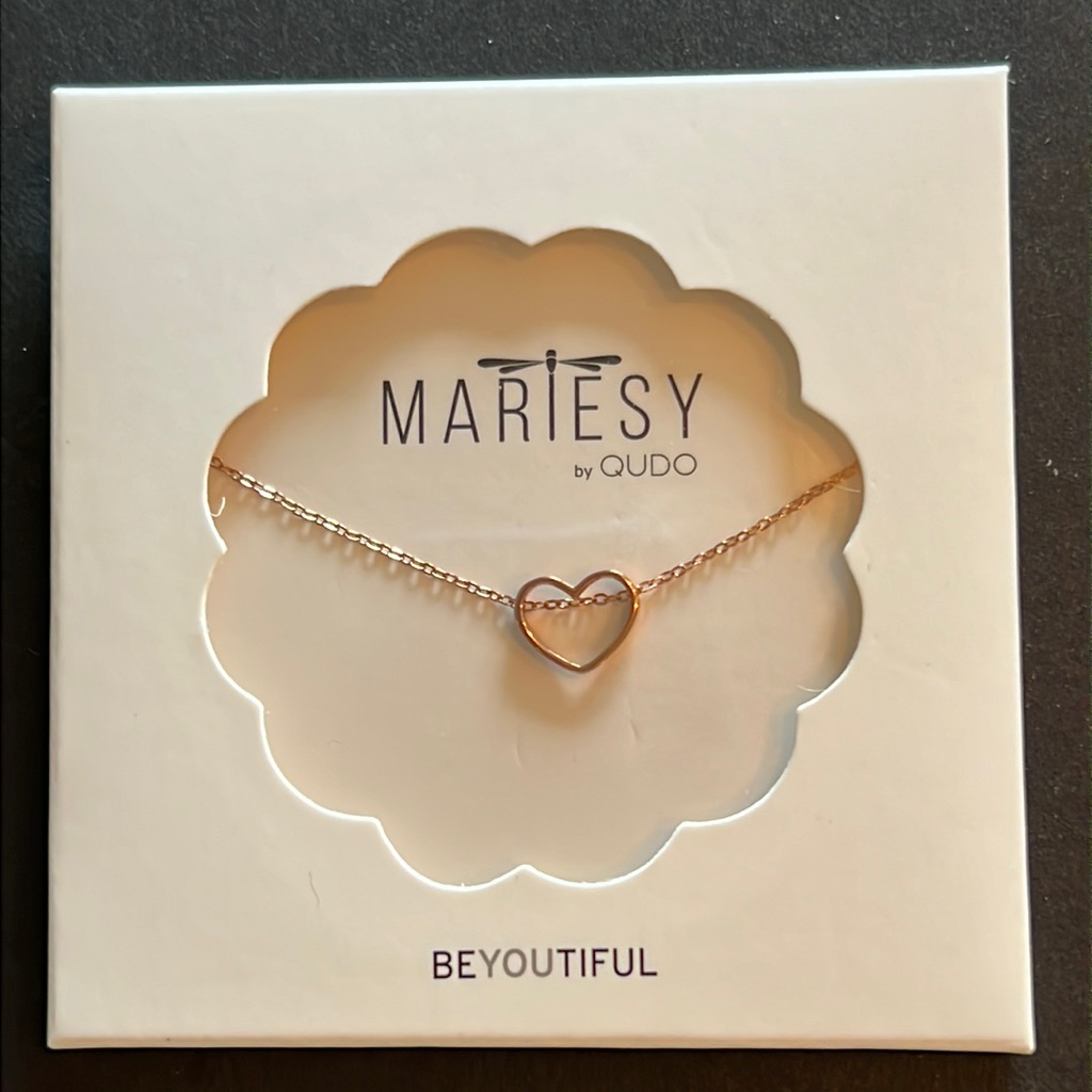 Floating Open Heart On Adjustable Bracelet On Dainty Rose Gold Chain-Nwt